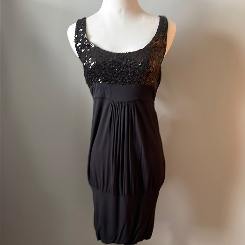 Black Sequin Embellished Sheath Mini Dress